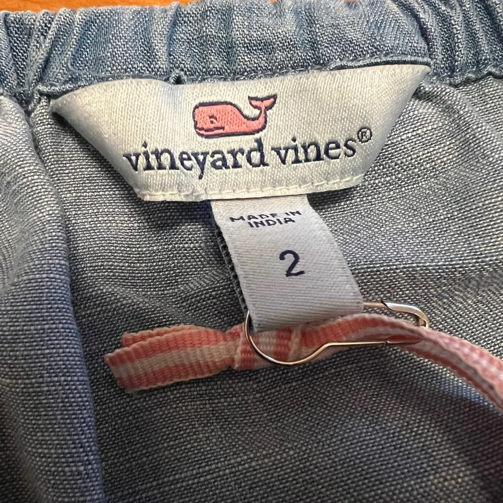 Vineyard Vines Martinique Off The Shoulder Chambray Blue Top Size 2 MSRP $88 NWT - Picture 7 of 8